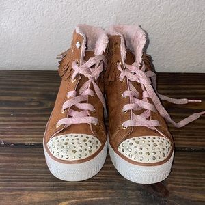 Girls sketchers twinkle toes brown